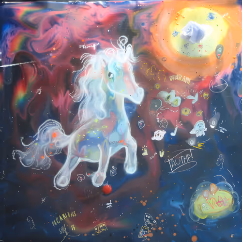 Prancing Through a Magical Heavenly Digital World by Ann Hirsch #1215