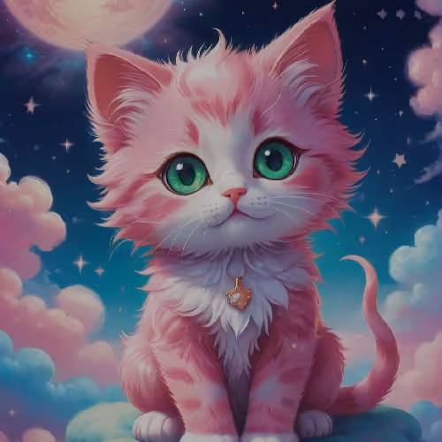 Fluffy Pink Kitten