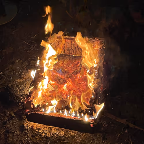 Old Burning Suitcase