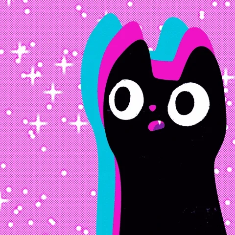 Surprised Cat In Neon Space