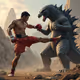 Thai boxer kicking