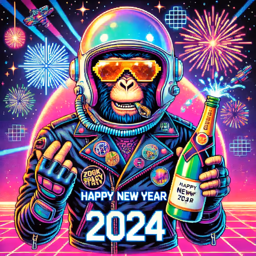 Ape Celebrating the New Year