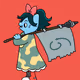 Bright blue warrior