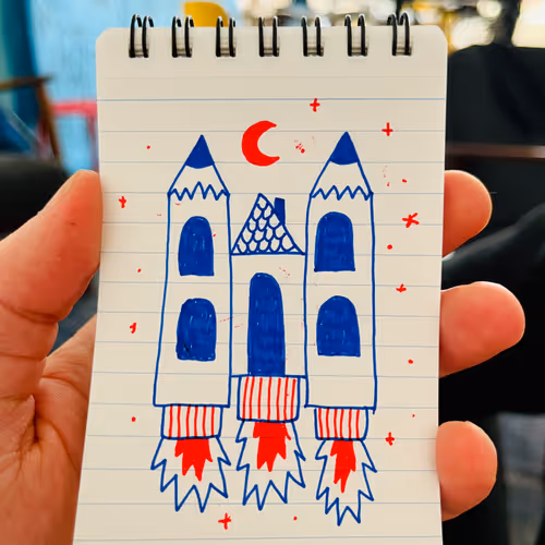 M Memo 22 Pencil Rocket Mansion