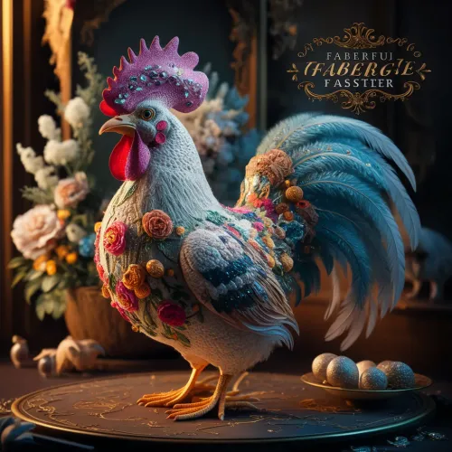 Fabergé style Easter rooster