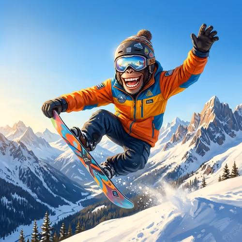 Snowboarding Ape