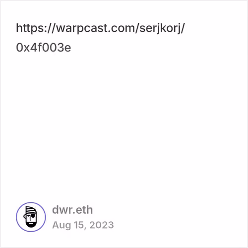 DWR Cast #a0c54890 - Posted at 08/15/23 01:46 PM