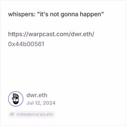 DWR Cast #f0377531 - Posted at 07/12/24 12:01 PM
