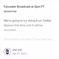 DWR Cast #e9a00785 - Posted at 04/26/23 08:31 PM
