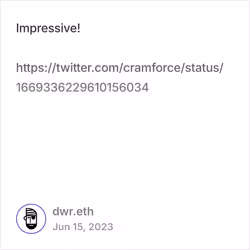 DWR Cast #7aa100c9 - Posted at 06/15/23 12:08 PM
