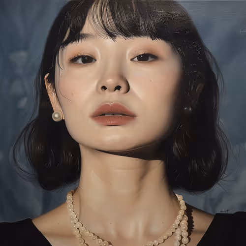 Series:  painting of a woman wearing pearls