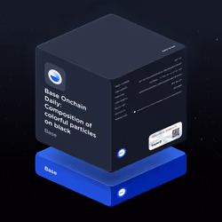 Base Onchain Daily: Composition of colorful particles on black