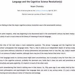 Language and the Cognitive Science Revolution(s)