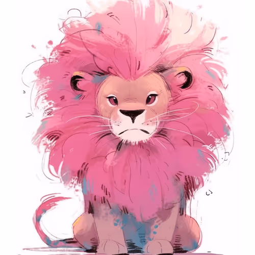 Pink Little Lion
