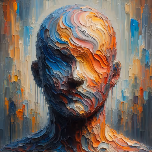 Psychedelic oil textured face painting
