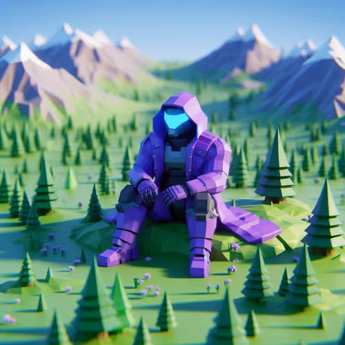 Farcaster OG in a low poly world