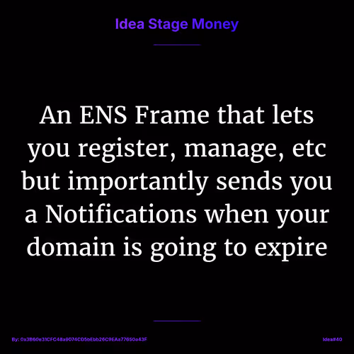 Idea Stage Money