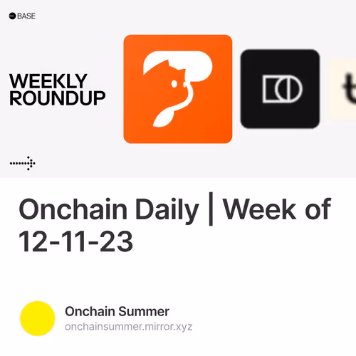 Onchain Daily Week Of 12 11 23