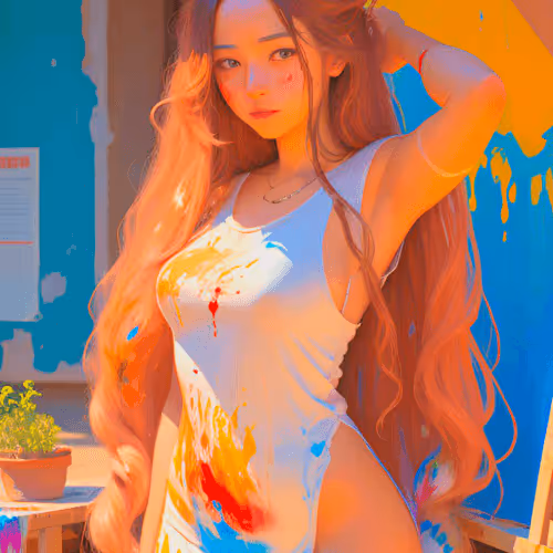 Female Artist Painting 4 Nfts