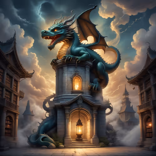 Ancient dragon curled