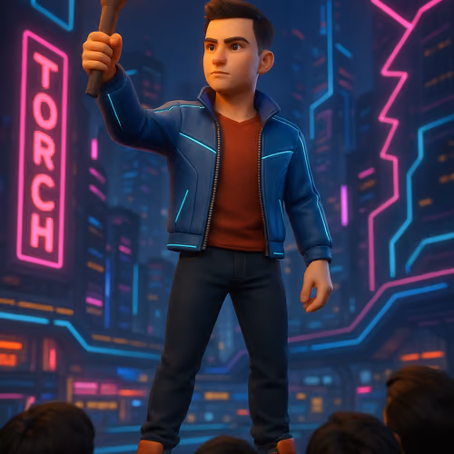 Torch in the Neon Night