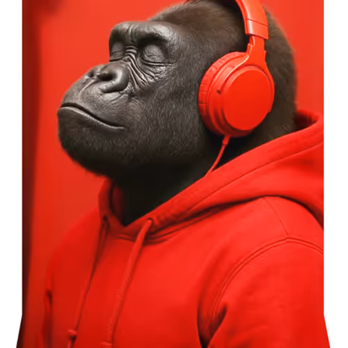 Gorilla in red