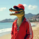 crocodile in red
