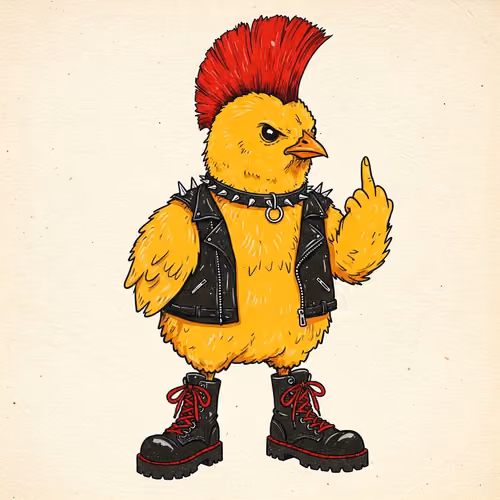 Yellow chick punk puck you
