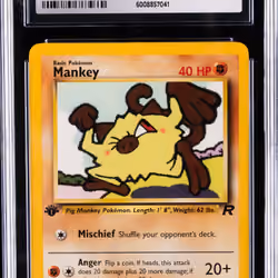 2000 #61 Mankey 1st Edition CGC 10 Rocket Pokemon