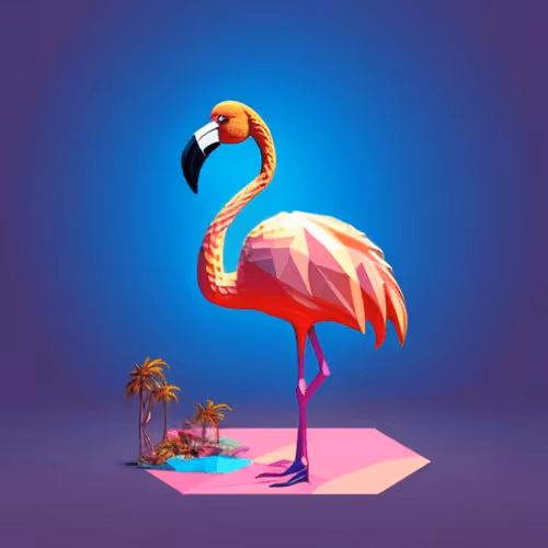 Pixels Flamingos