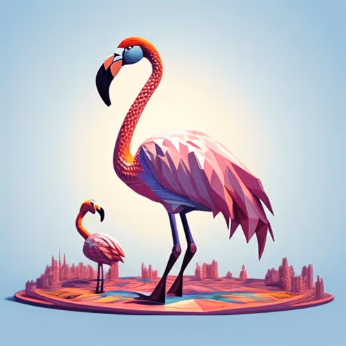 Pixels Flamingos