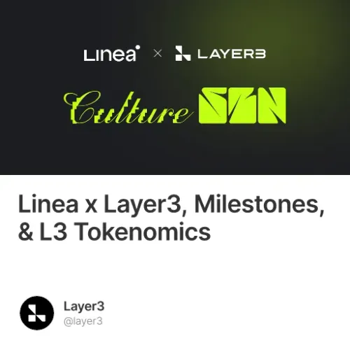 Linea X Layer3 Milestones L3 Tokenomics 1