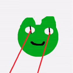 Green frog Lazer eyes 