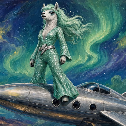 Stardust Alpaca #10 — Aurora Rocket Rider