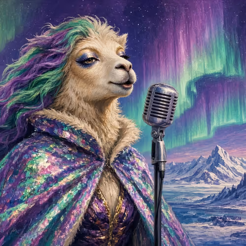Stardust Alpaca #19 — Aurora Mic Stand