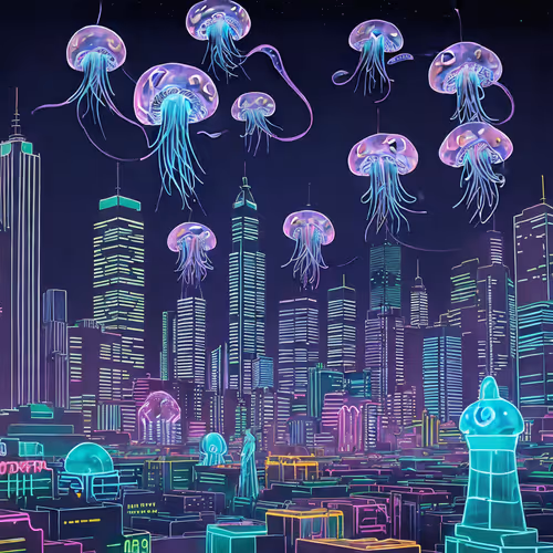 Cosmic jellyfish floating