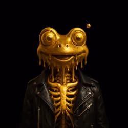 Golden Frog Skeleton Biker