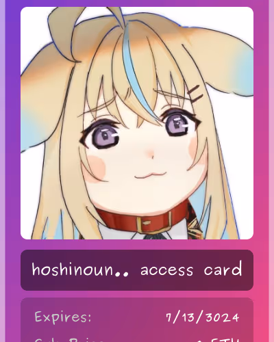 Hoshinoun Eth Club Card