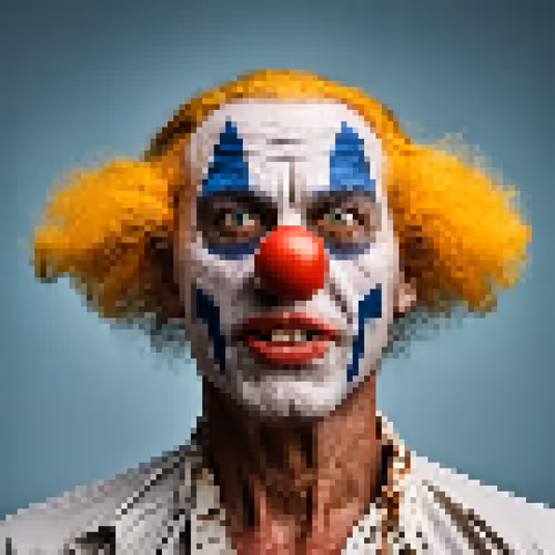 Pixeled Crazy Clown
