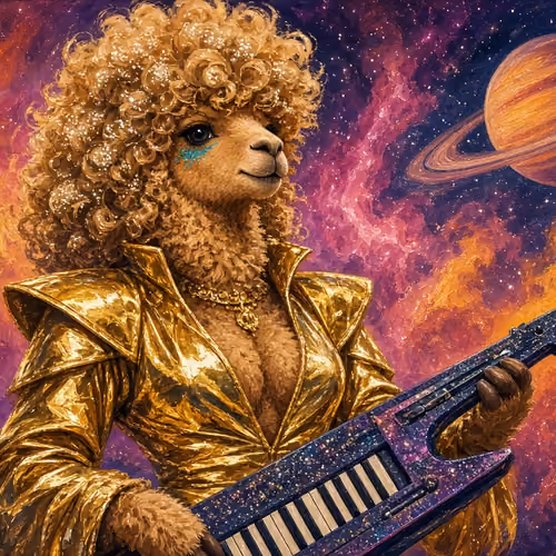 Stardust Alpaca #02 — Golden Keytar Comet