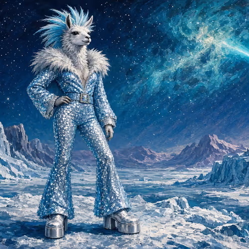 Stardust Alpaca #16 — Glacier Glitterstorm