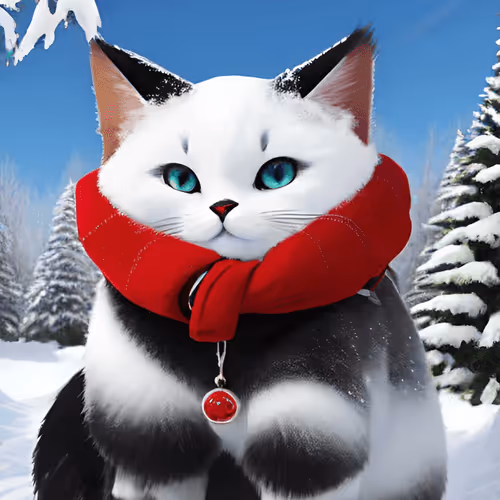 Cat In A Scarf