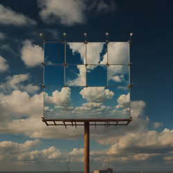 mirrored billboard