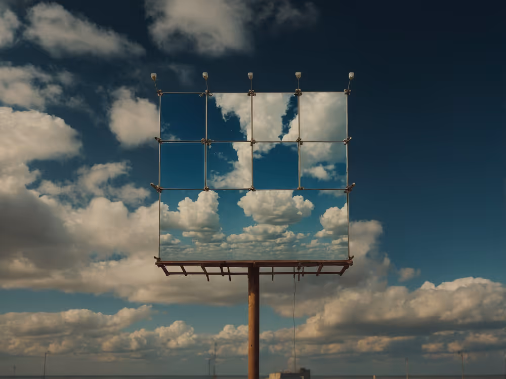 mirrored billboard