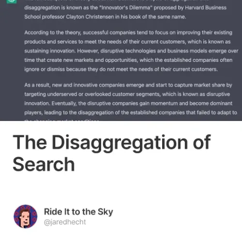 The Disaggregation Of Search