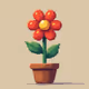 Red pixelated flower