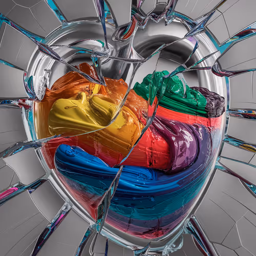 A human heart made of glass