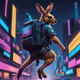 Cyberpunk courier kangaroo