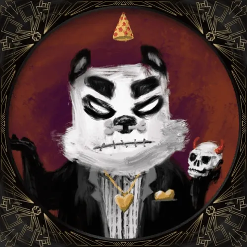 Painted Pandaz Gold Heartz