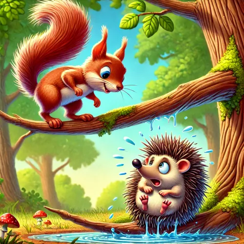 Squirrel and hedgehog